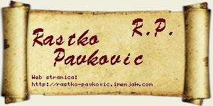 Rastko Pavković vizit kartica